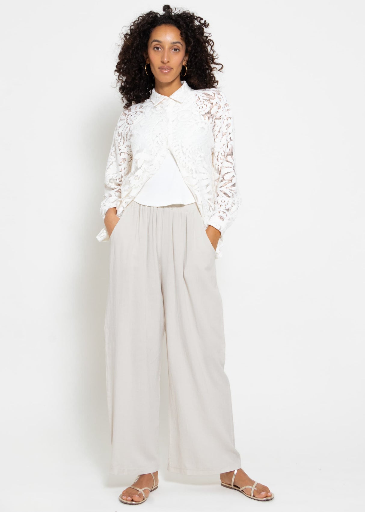 Geripptes Tank Top - offwhite