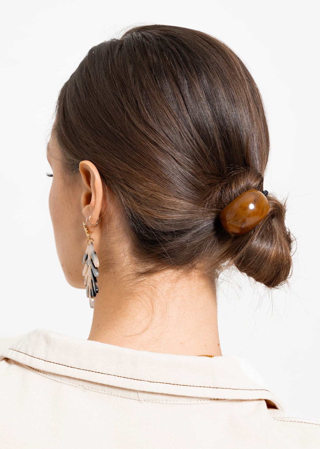 Curved hair tie - brown