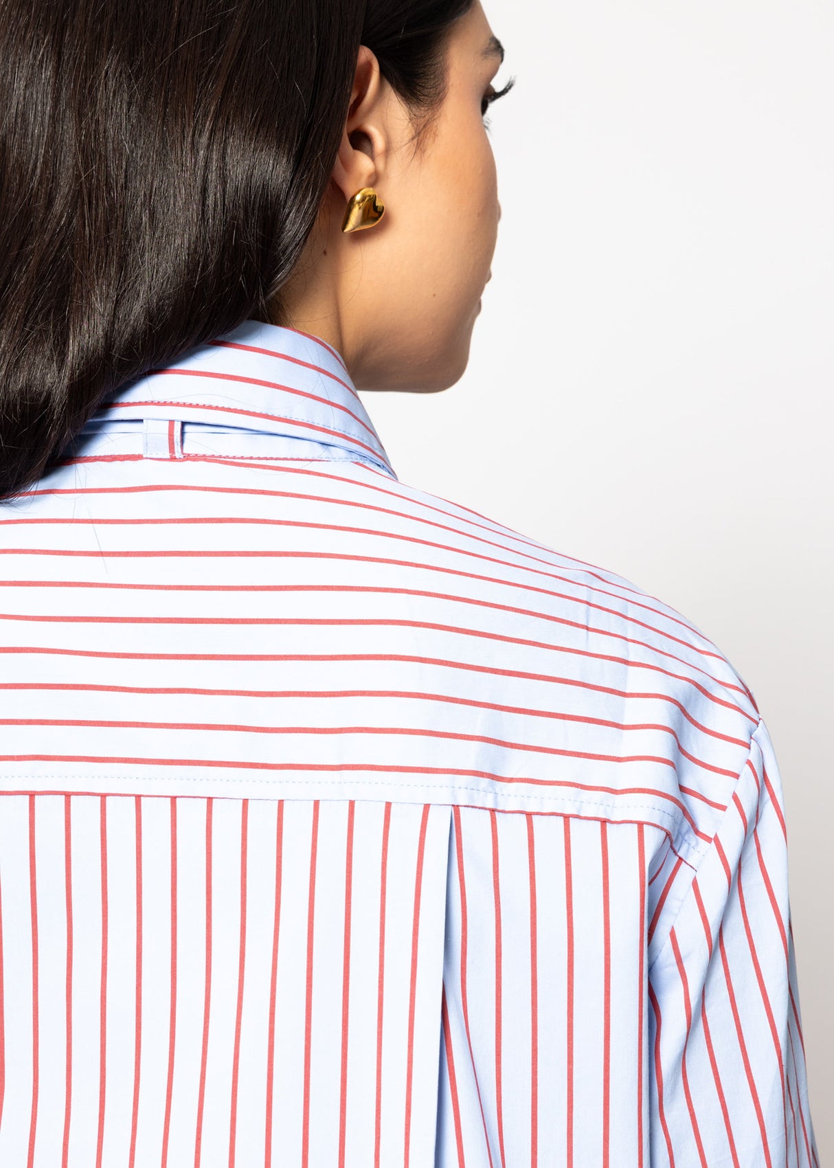 Striped bow blouse - blue