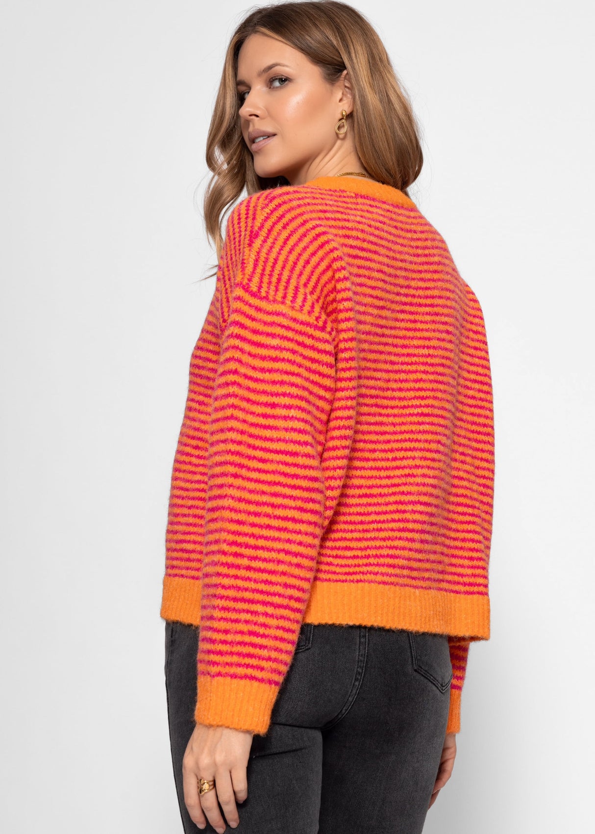 Striped cardigan - orange