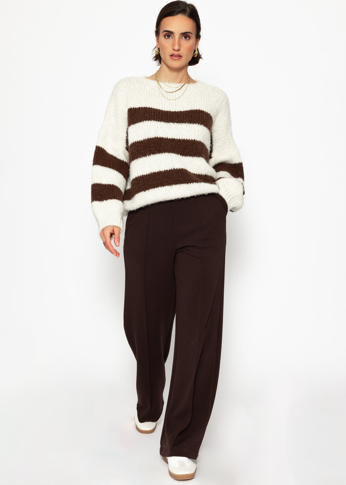 Striped oversize sweater - offwhite