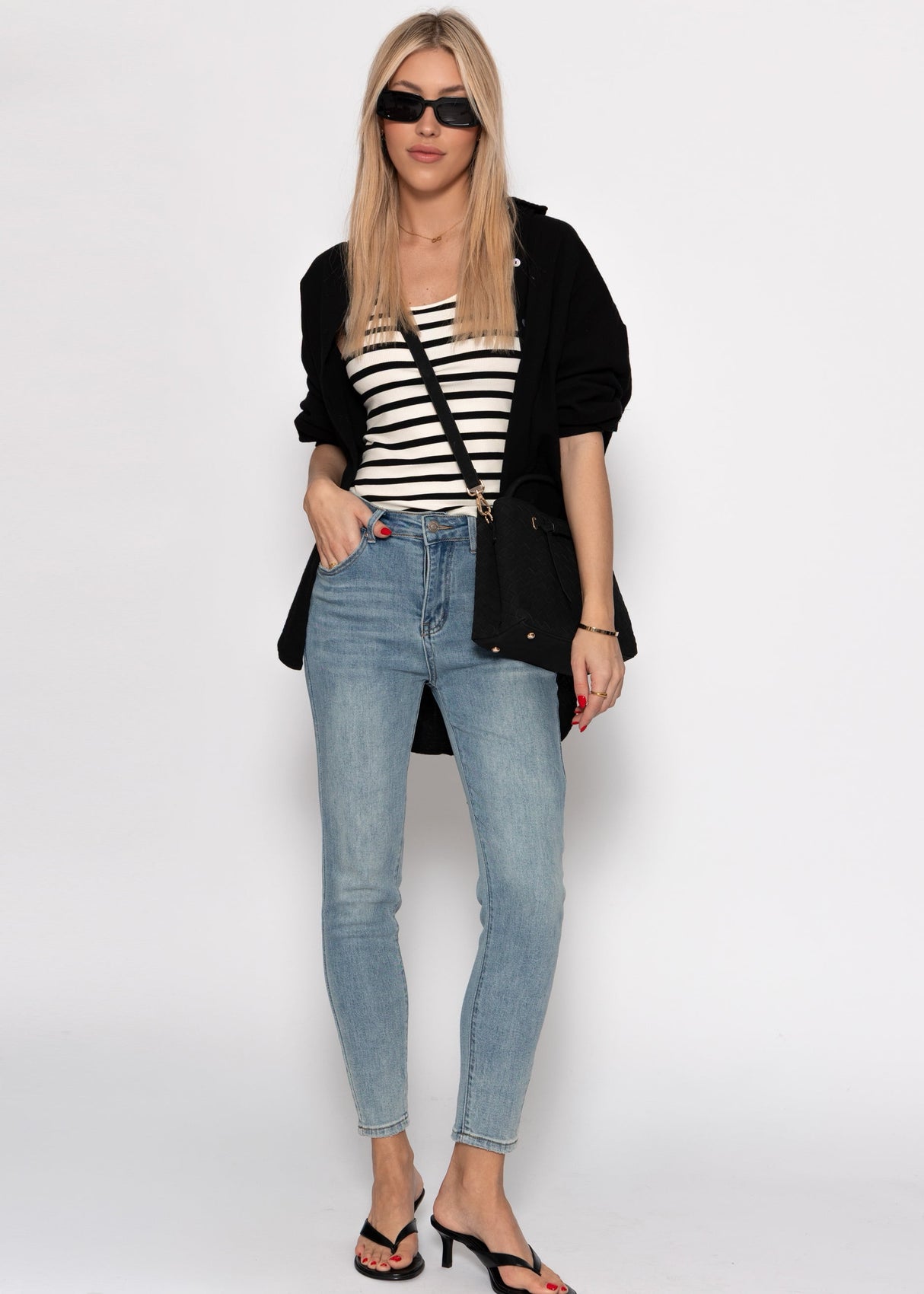 Gestreiftes Tank Top - offwhite-schwarz