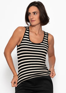 Gestreiftes Tank Top - schwarz-offwhite