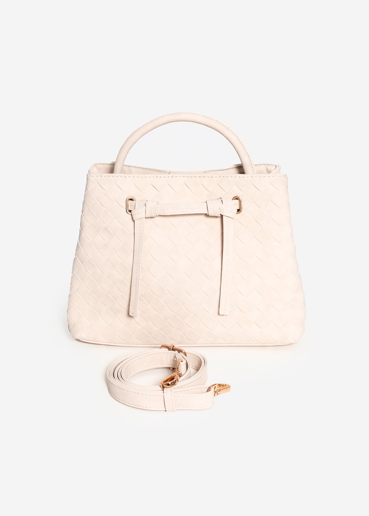 Woven handbag - greige
