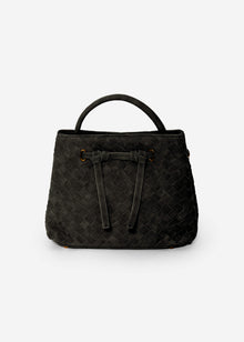 Gewebte Handtasche - schwarz
