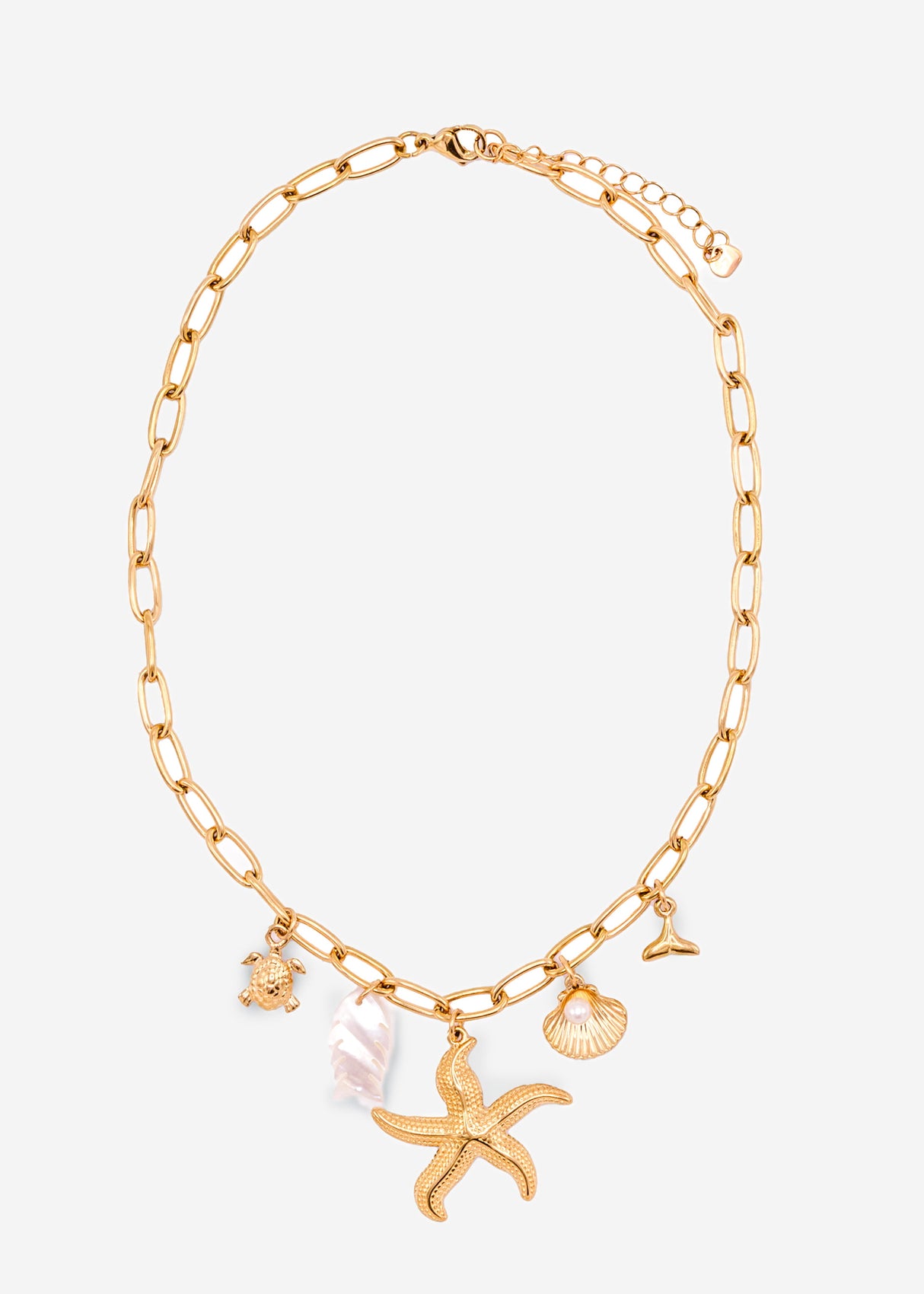 Necklace with maritime charms - gold