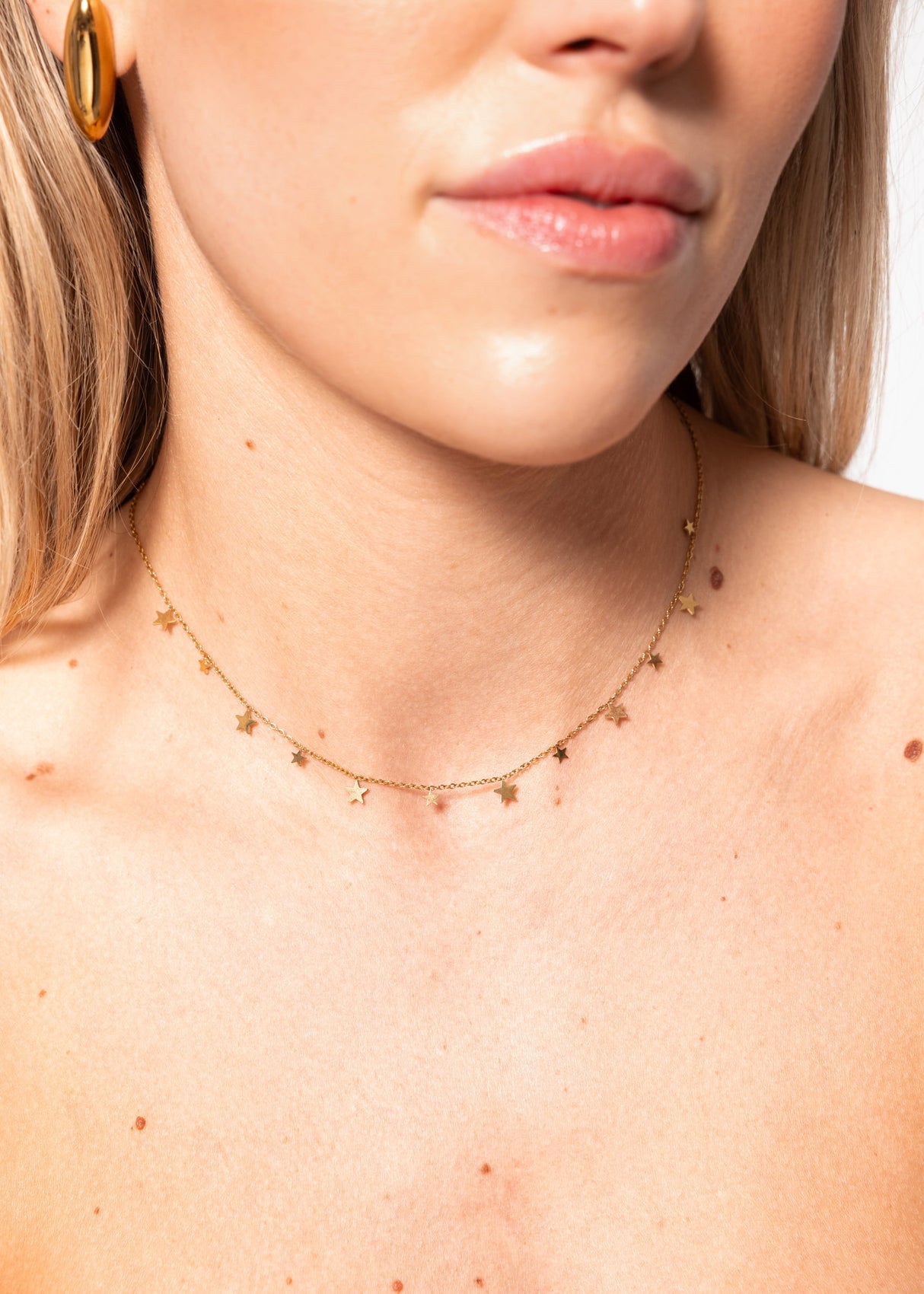 Necklace with stars - gold