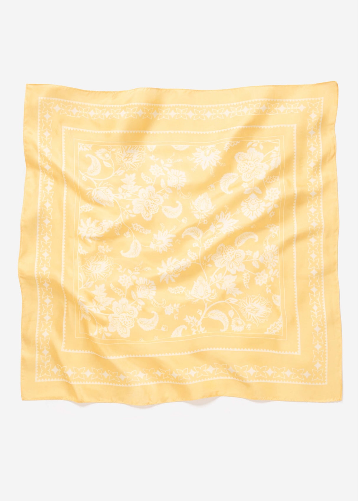 Scarf with floral pattern - yellow