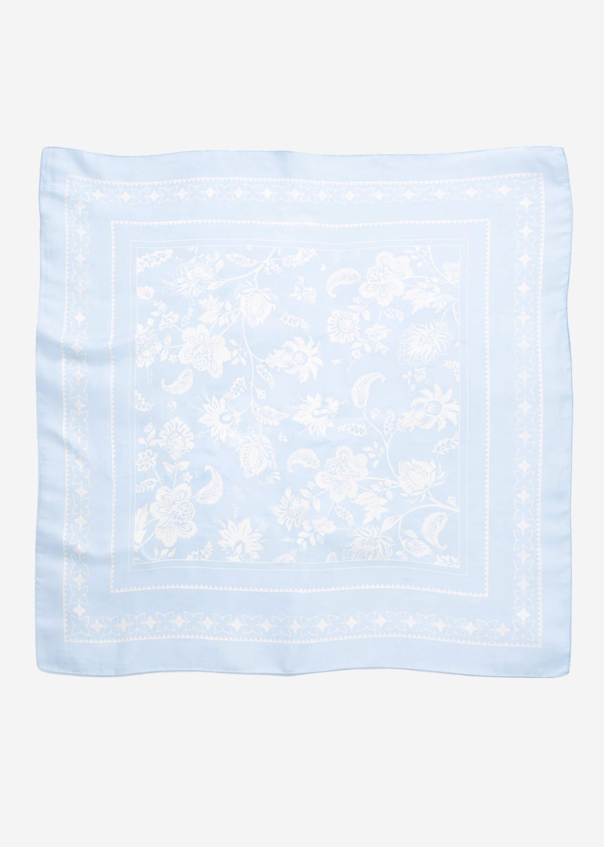 Floral patterned scarf - light blue