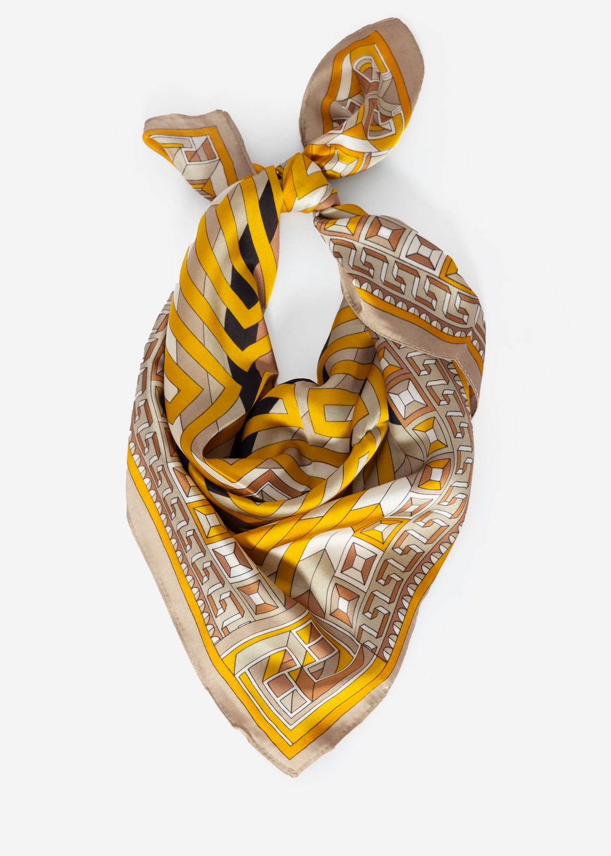 Halstuch mit buntem Print - gelb