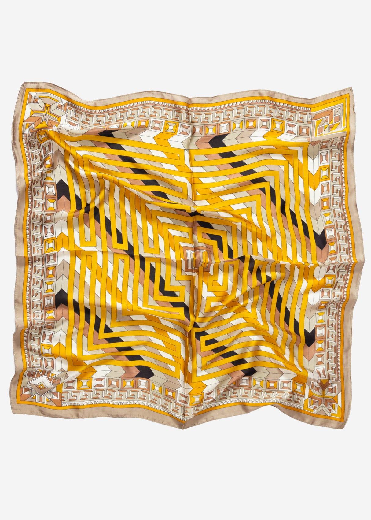 Halstuch mit buntem Print - gelb