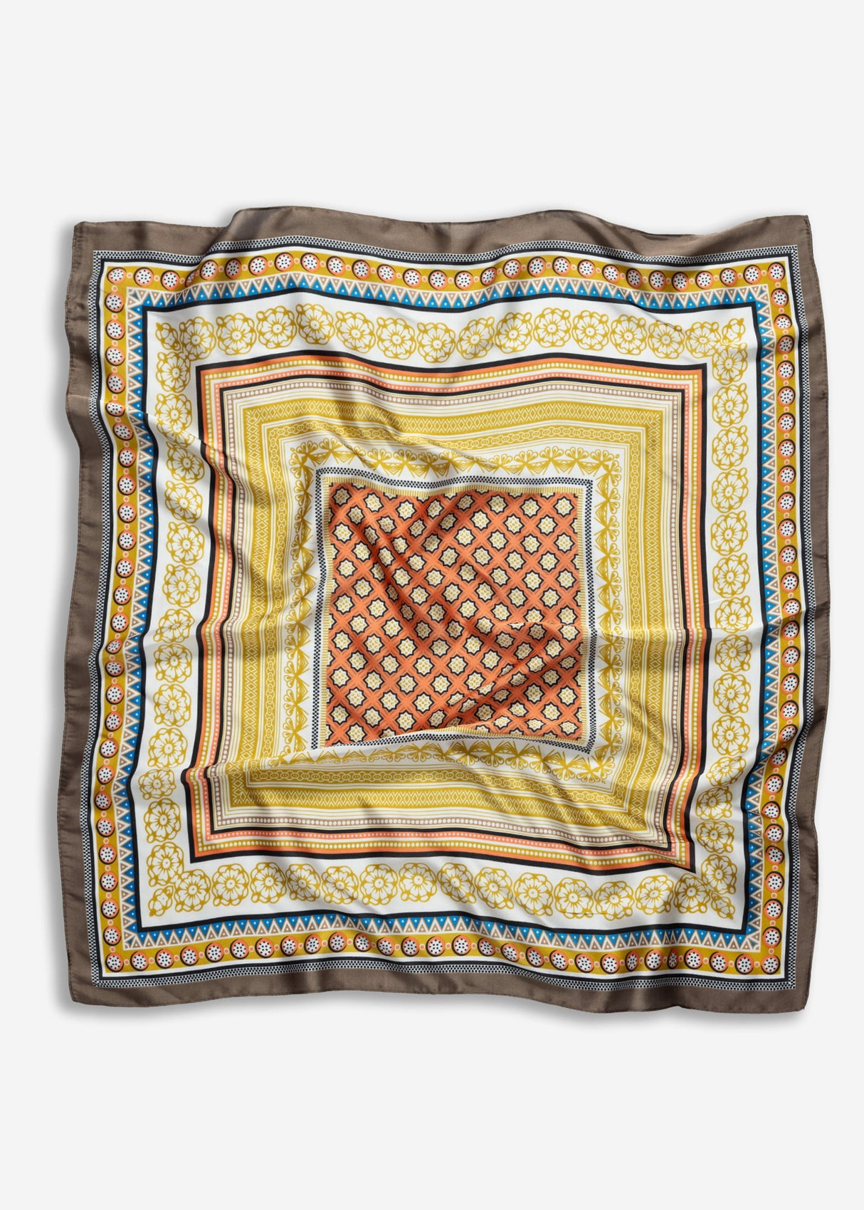 Halstuch mit geometrischem Print - braun