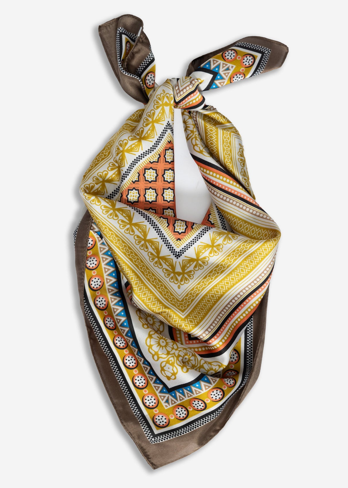 Halstuch mit geometrischem Print - braun