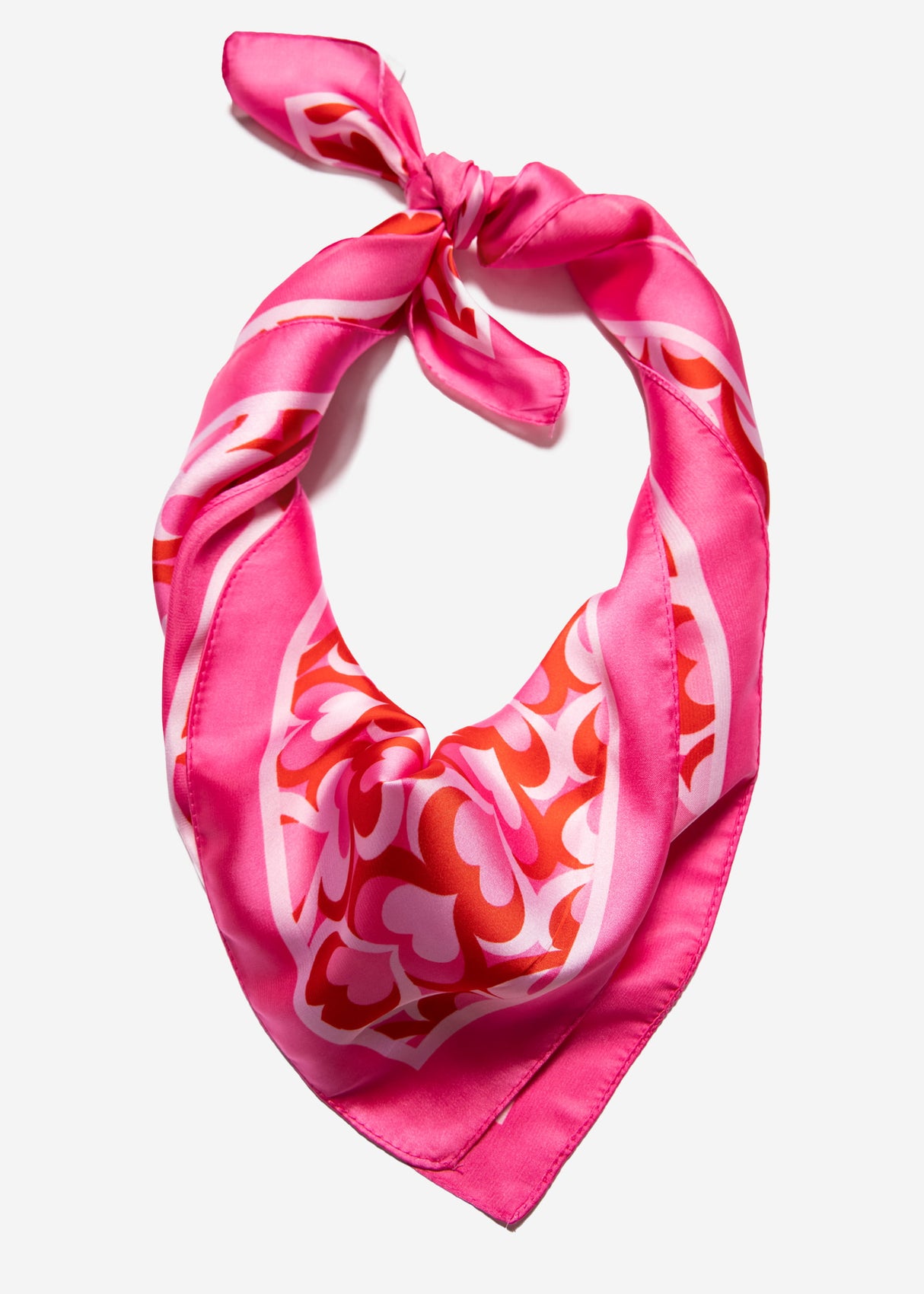 Halstuch mit Herz-Print - pink