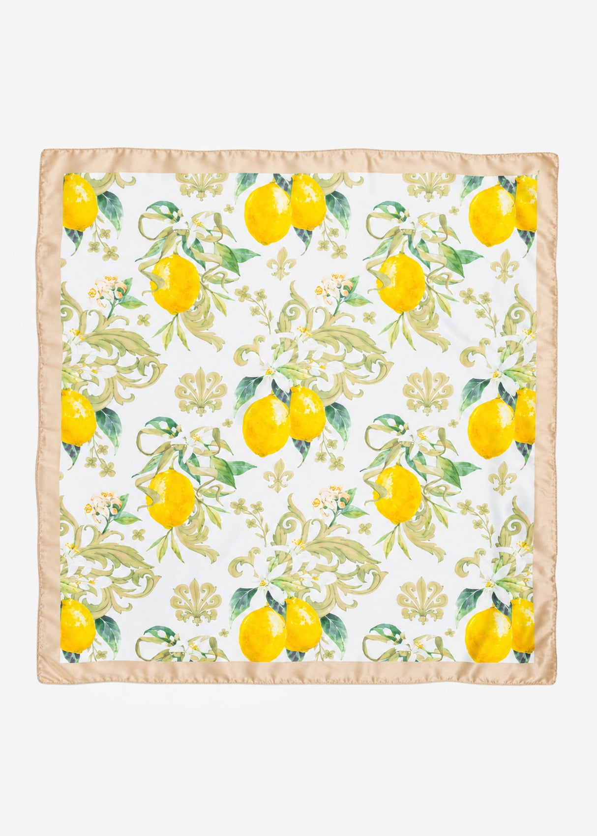 Halstuch mit Lemon-Print - beige