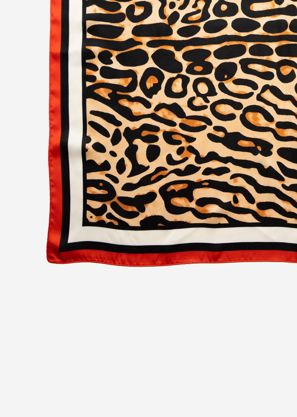 Scarf with leopard print - red