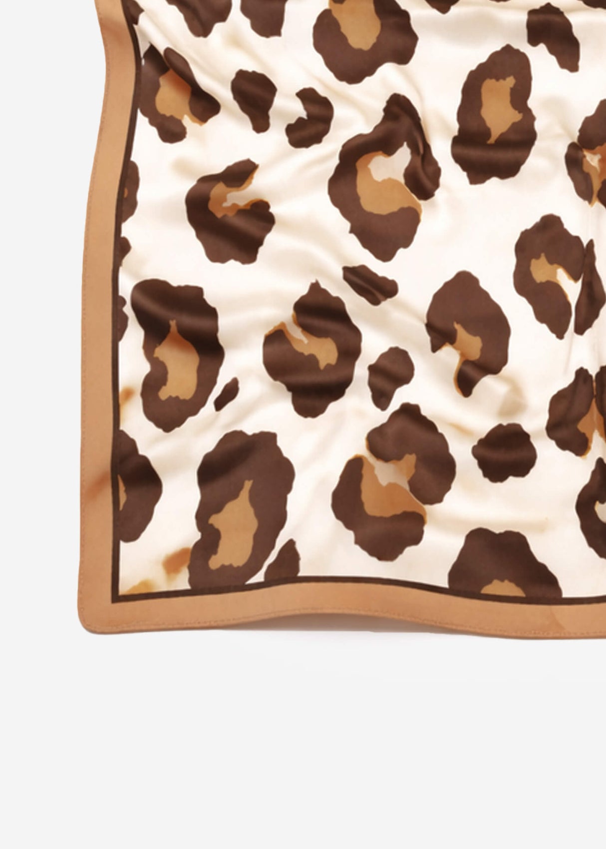 Halstuch mit Leo-Print - beige