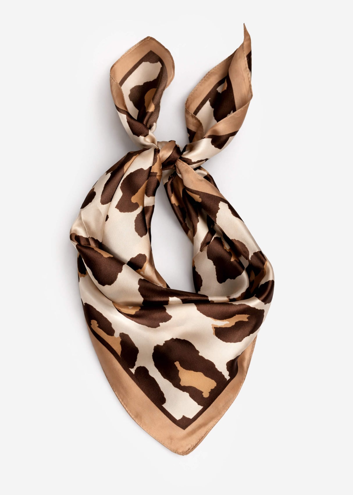 Halstuch mit Leo-Print - beige