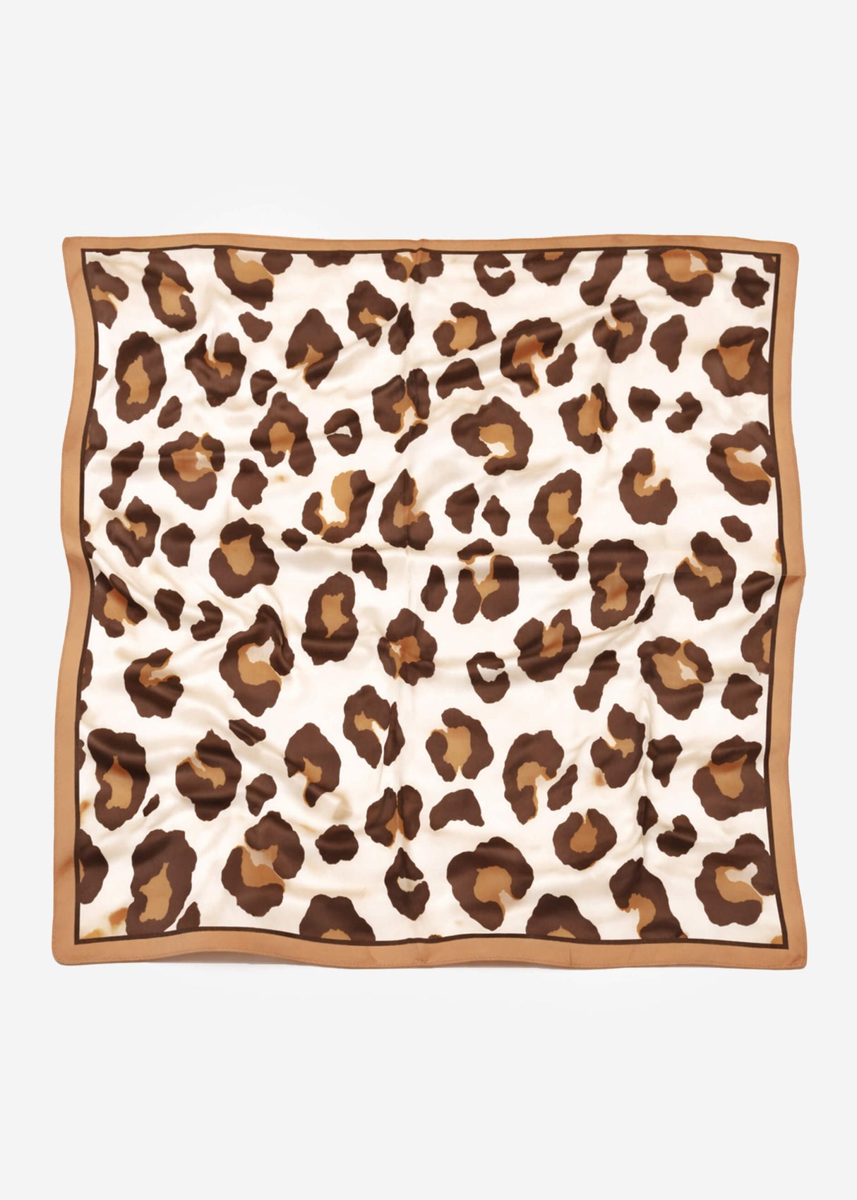 Halstuch mit Leo-Print - beige
