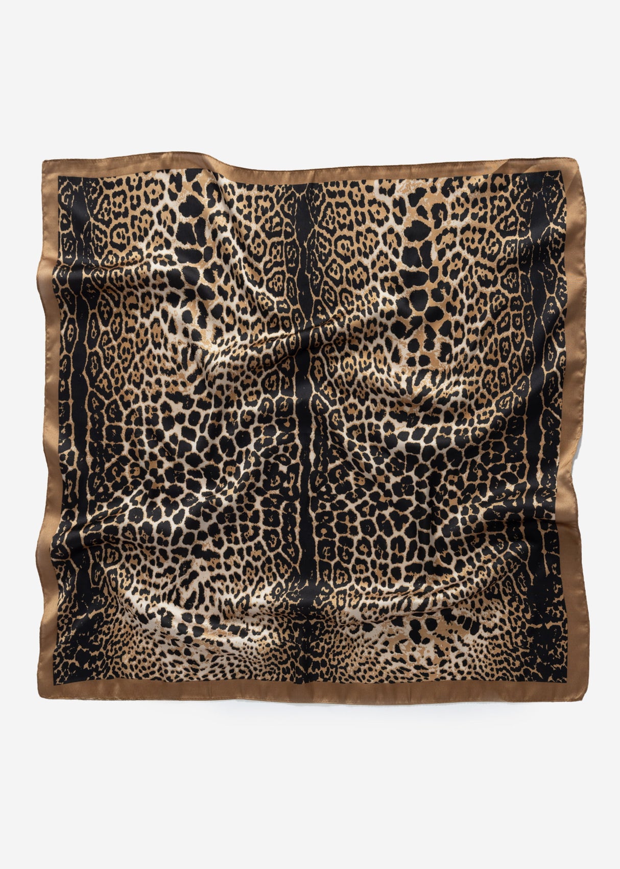 Halstuch mit Leo-Print - braun