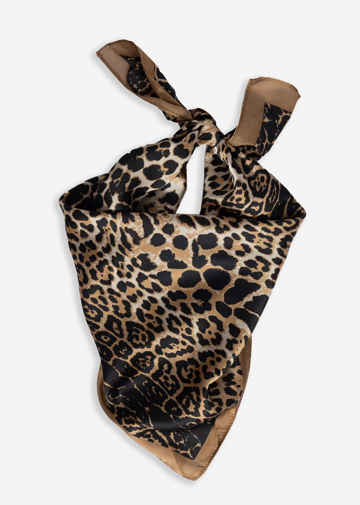 Halstuch mit Leo-Print - braun