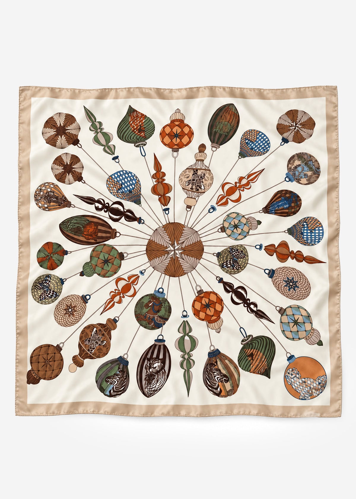 Halstuch mit Ornament-Muster - beige