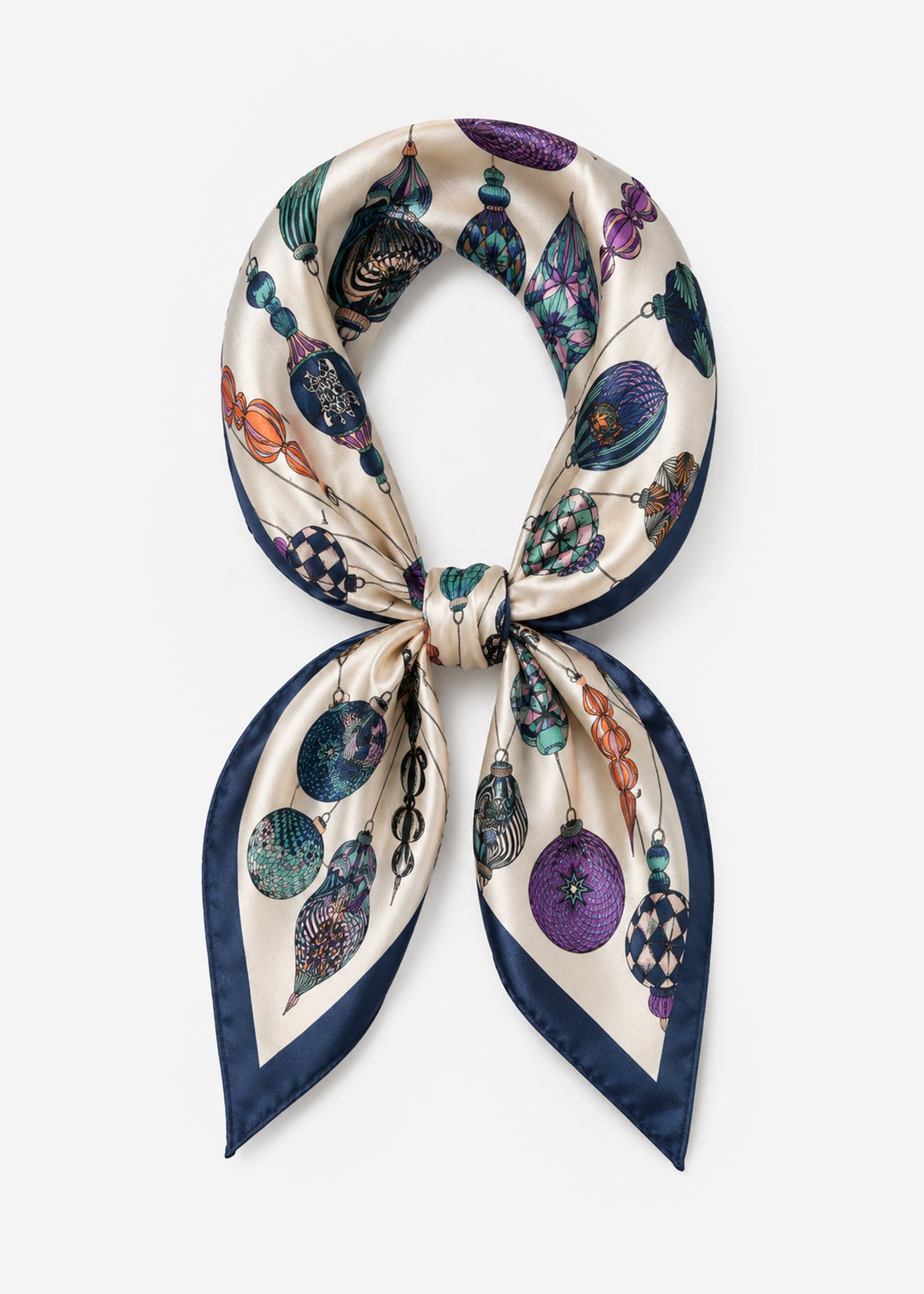 Halstuch mit Ornament-Muster - blau