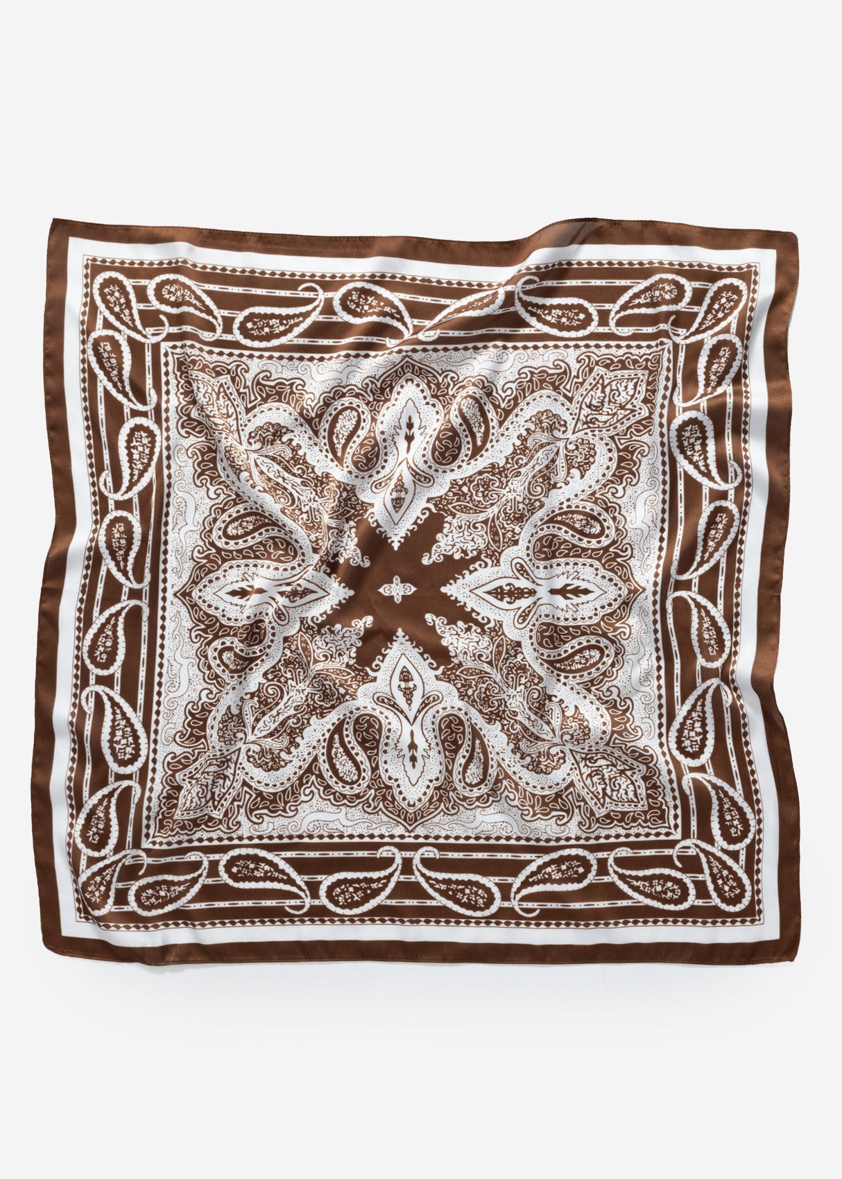 Scarf with paisley print - dark brown