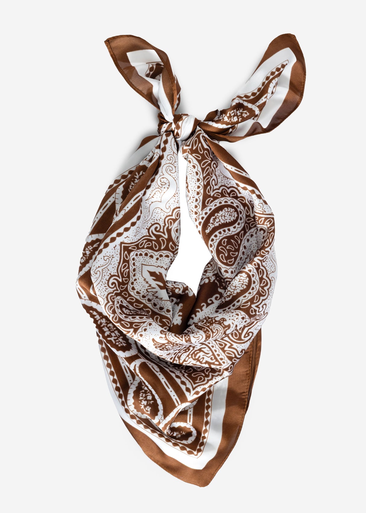 Scarf with paisley print - dark brown