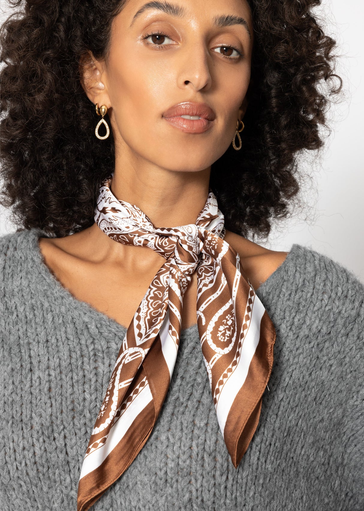 Halstuch mit Paisley-Print - dunkelbraun