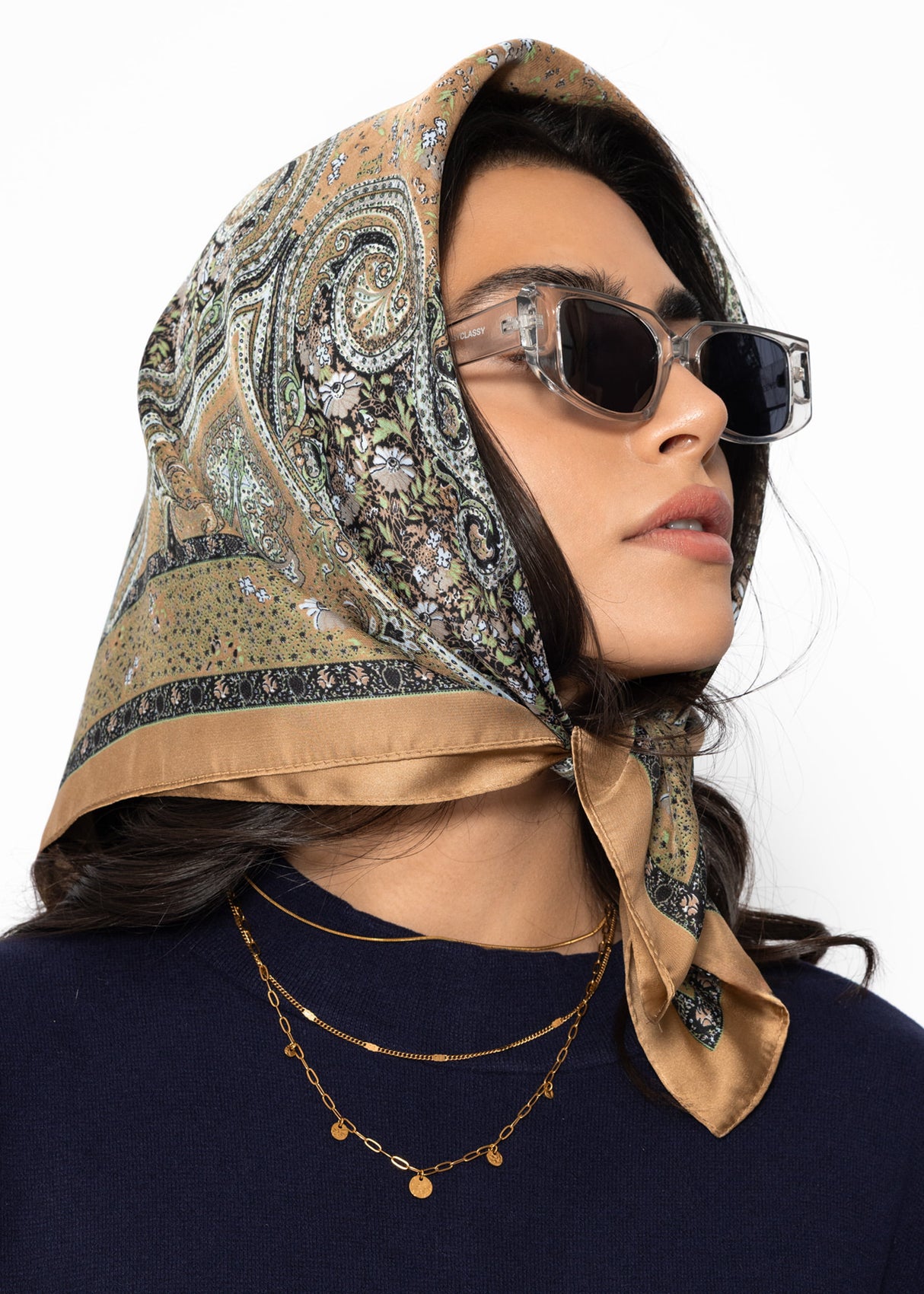 Paisley print scarf - green