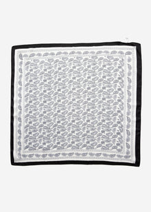 Neckerchief with paisley print - black-white