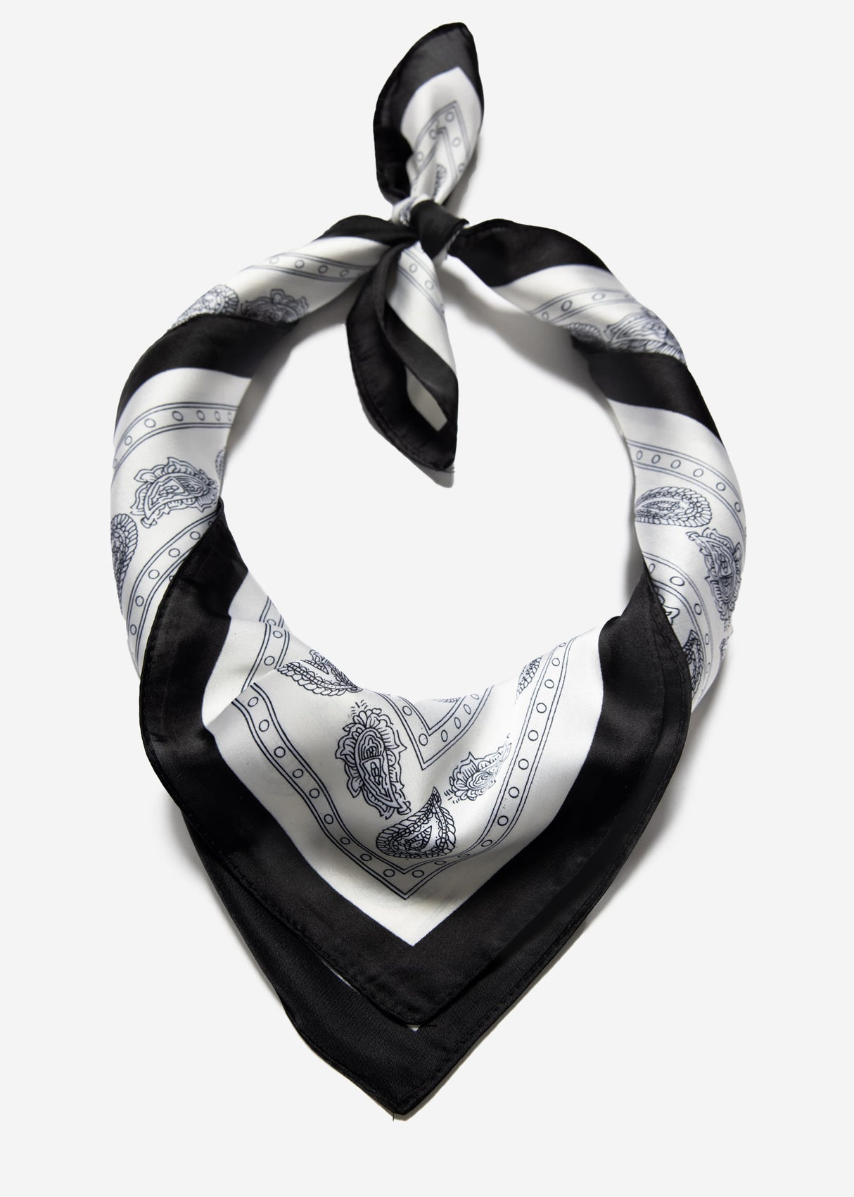 Paisley print scarf - white