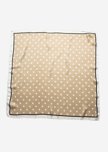 Neckerchief with polka dots - beige-black-white