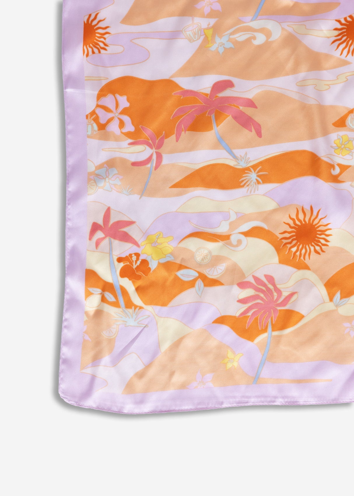 Halstuch mit Sommer Print - flieder-orange