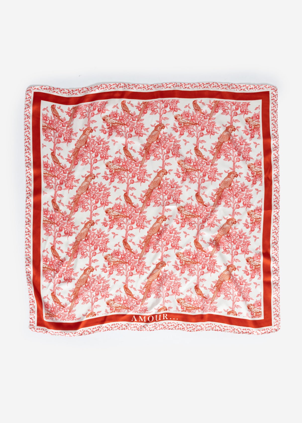 Scarf with bird print - orange