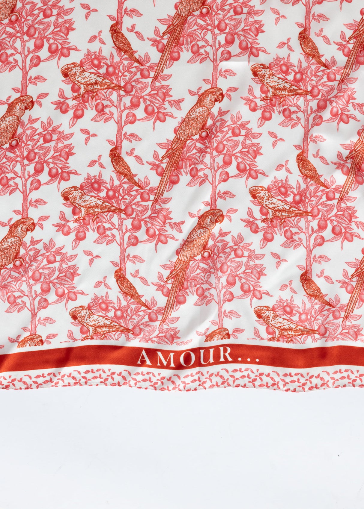 Scarf with bird print - orange