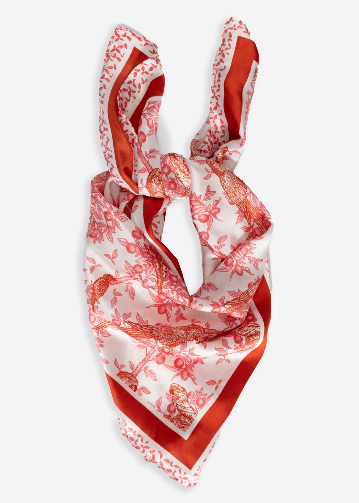 Scarf with bird print - orange