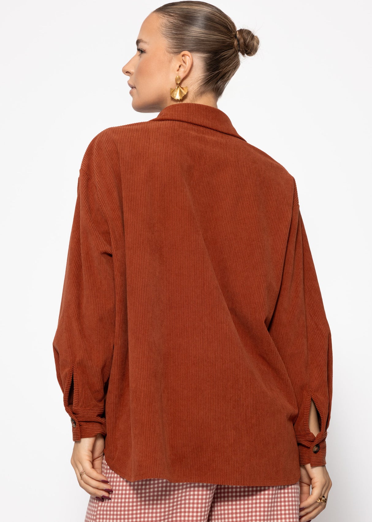 Hemdjacke aus Cord - rostrot