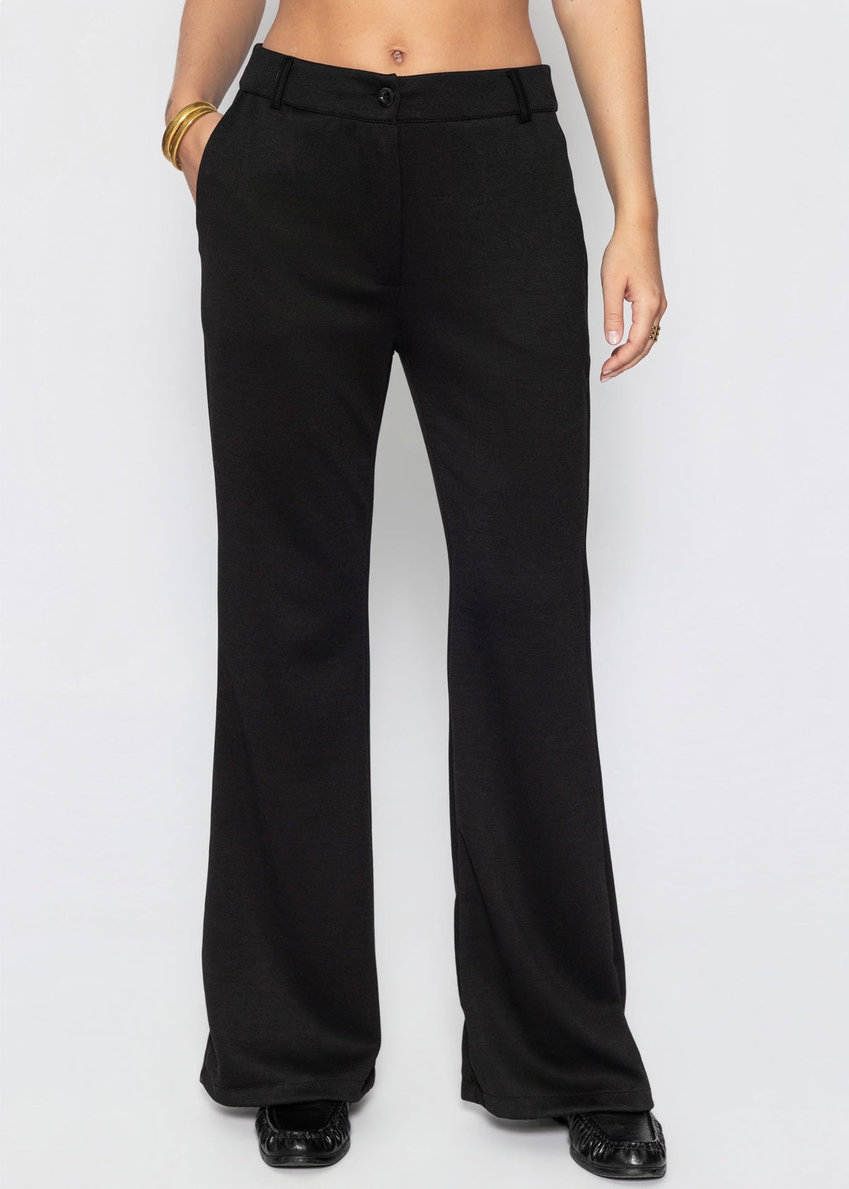 High Waist Jerseyhose - schwarz