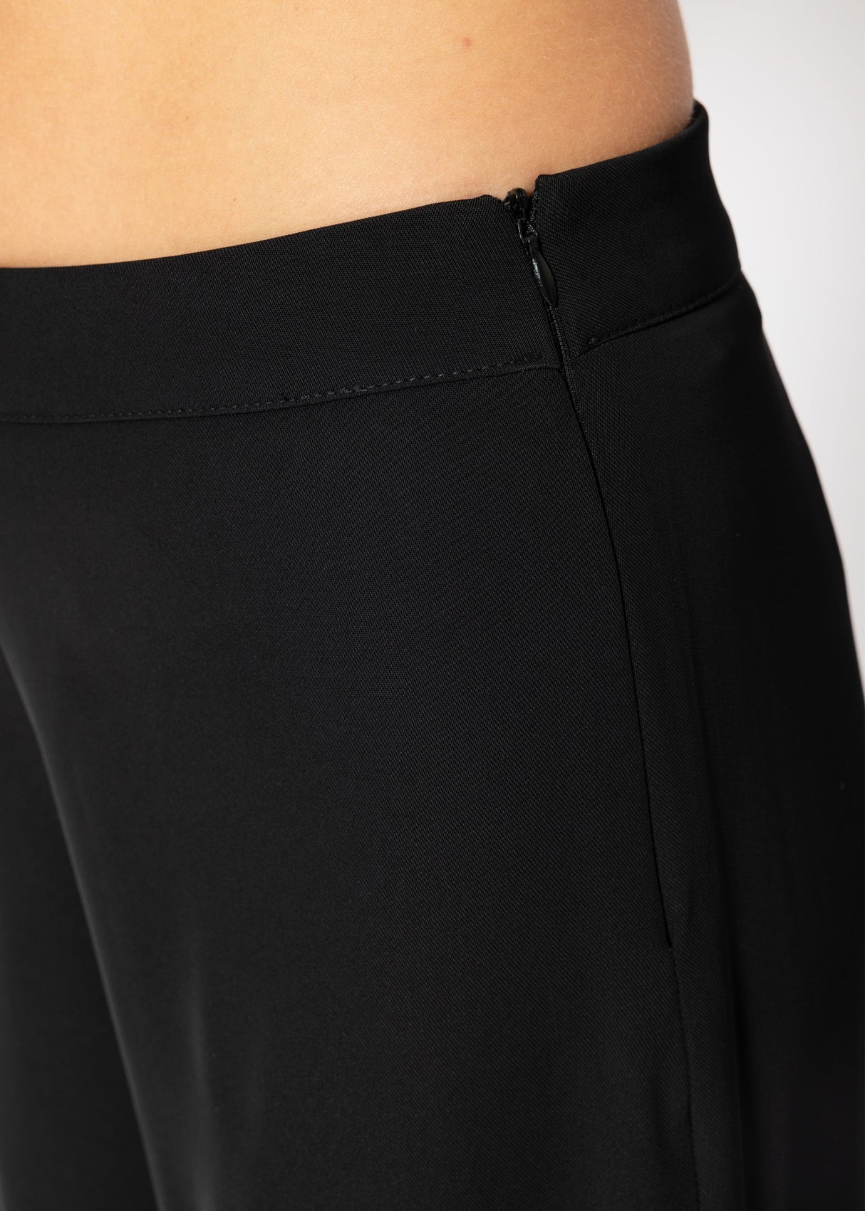 High waist palazzo pants - black