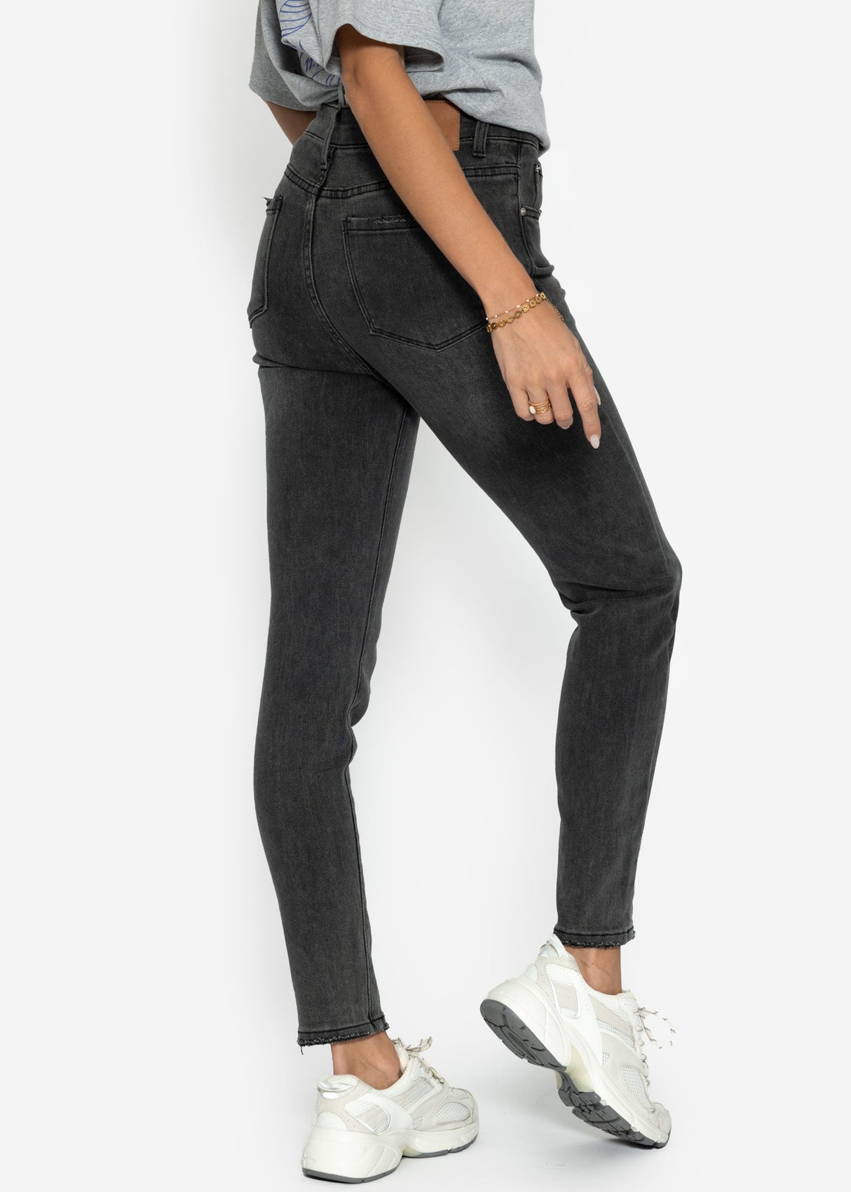 Highwaist Skinny Jeans - grau