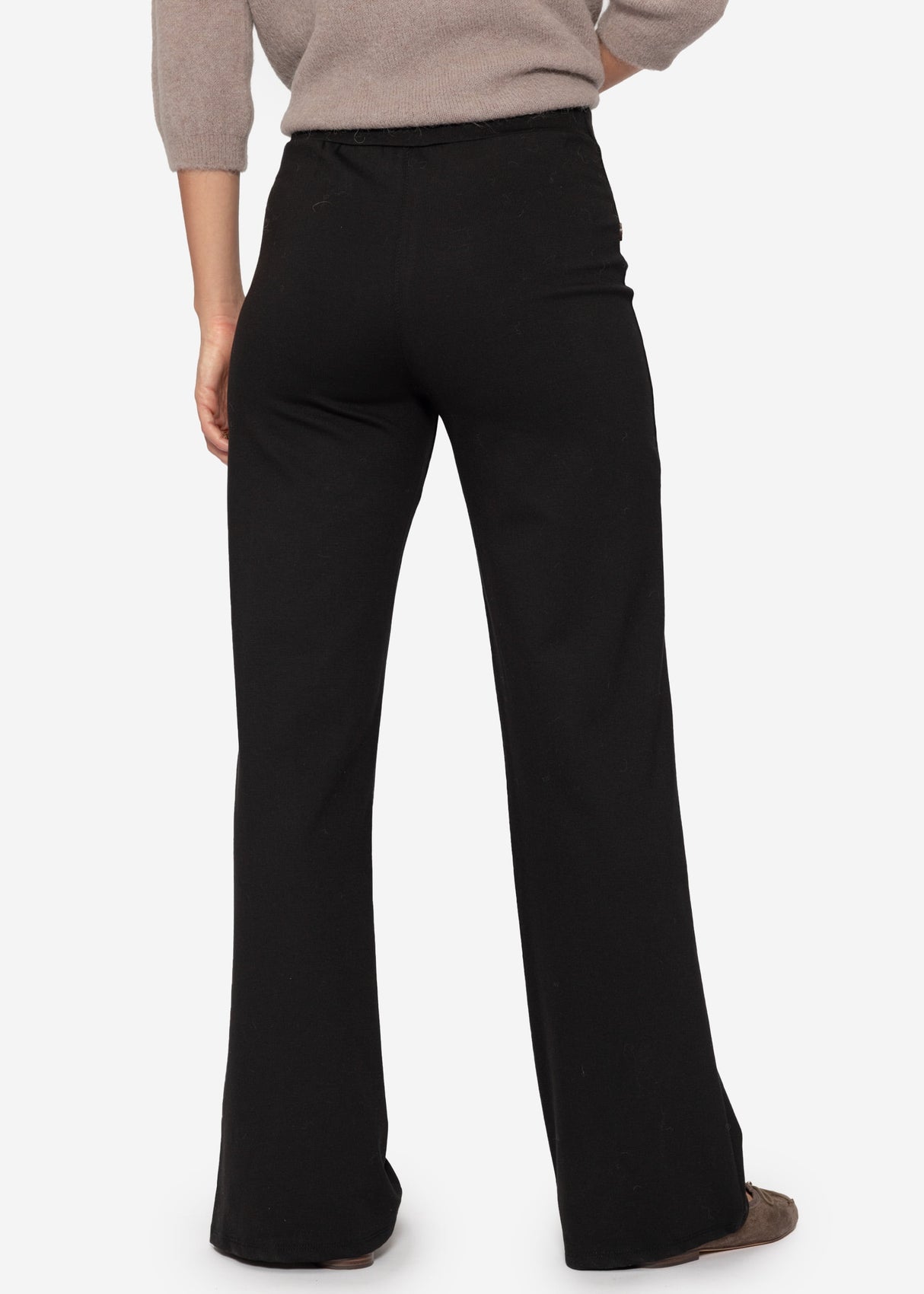 Trousers with decorative buttons - black