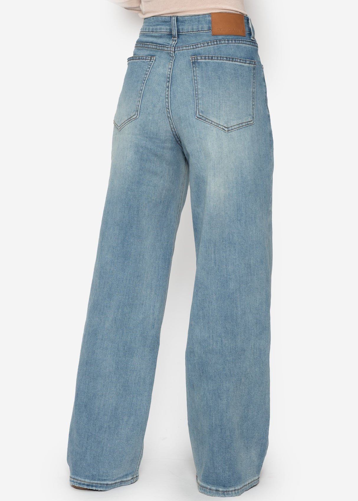 Jeans mit weitem Bein - blau