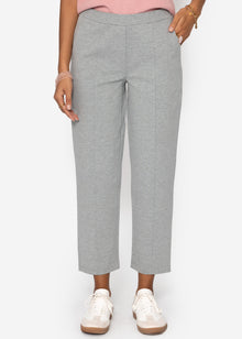 Jersey Chinos mit Ziernaht - hellgrau