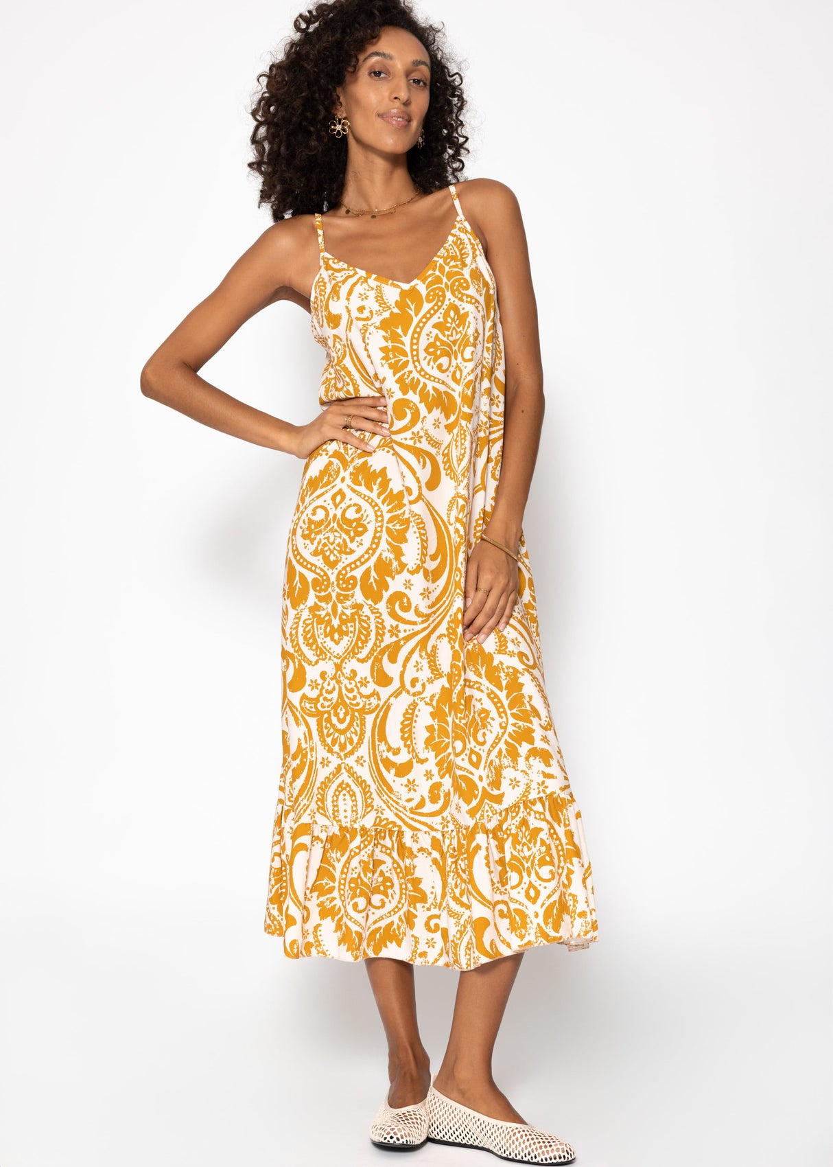 Kleid mit Print - gelb