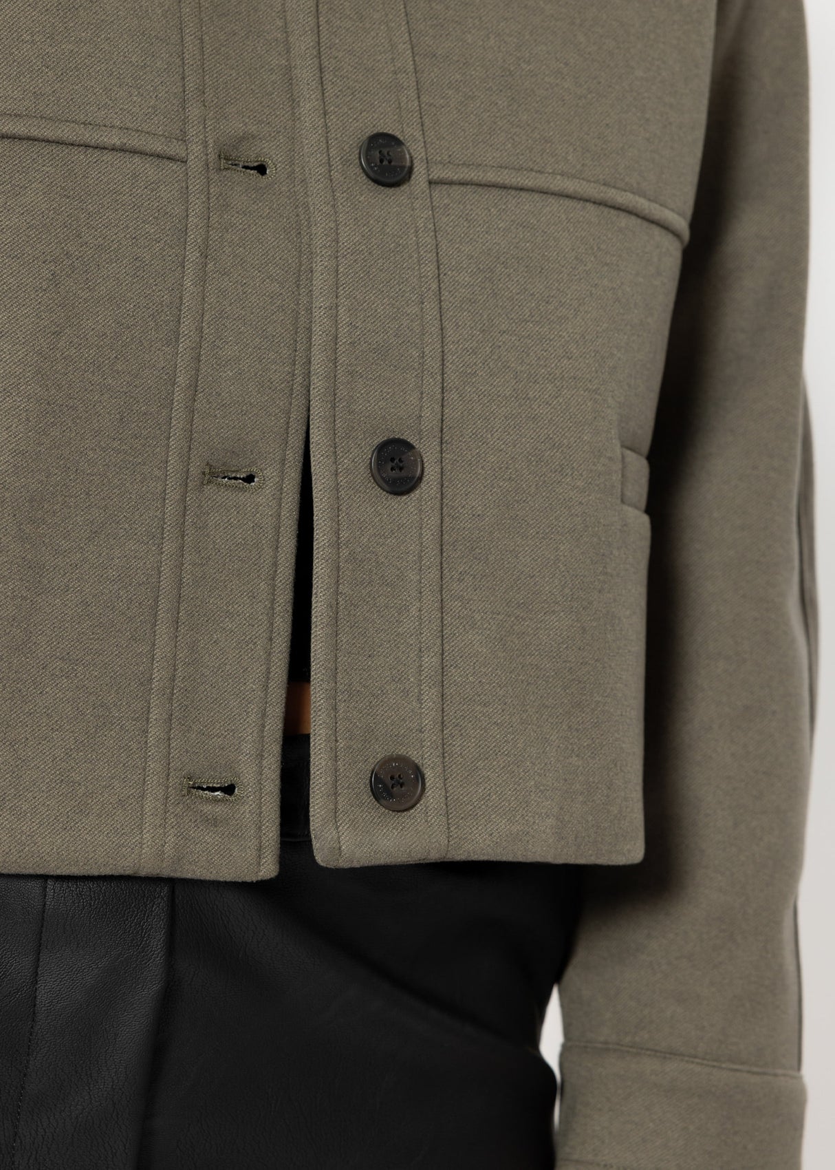 Short jacket with lining - khaki