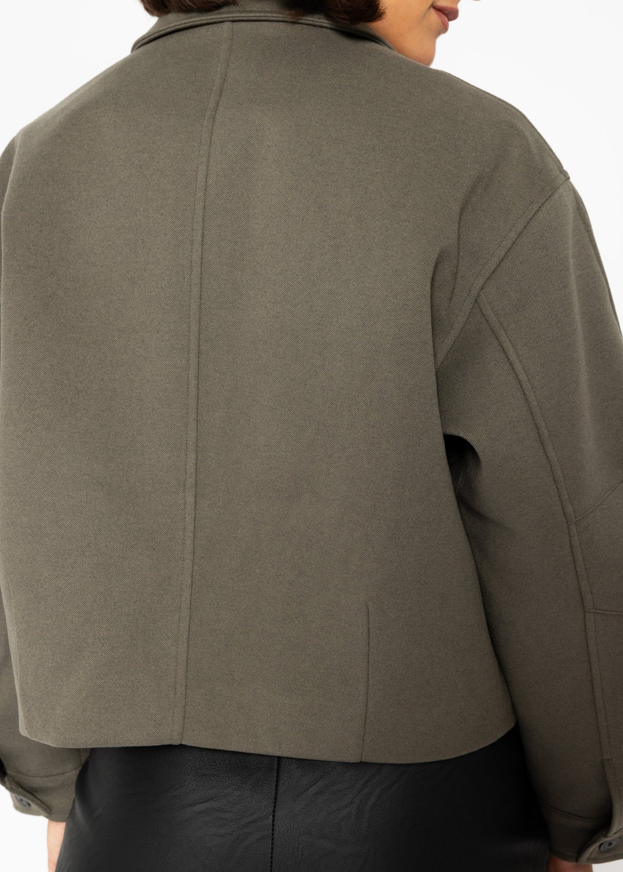 Short jacket with lining - khaki