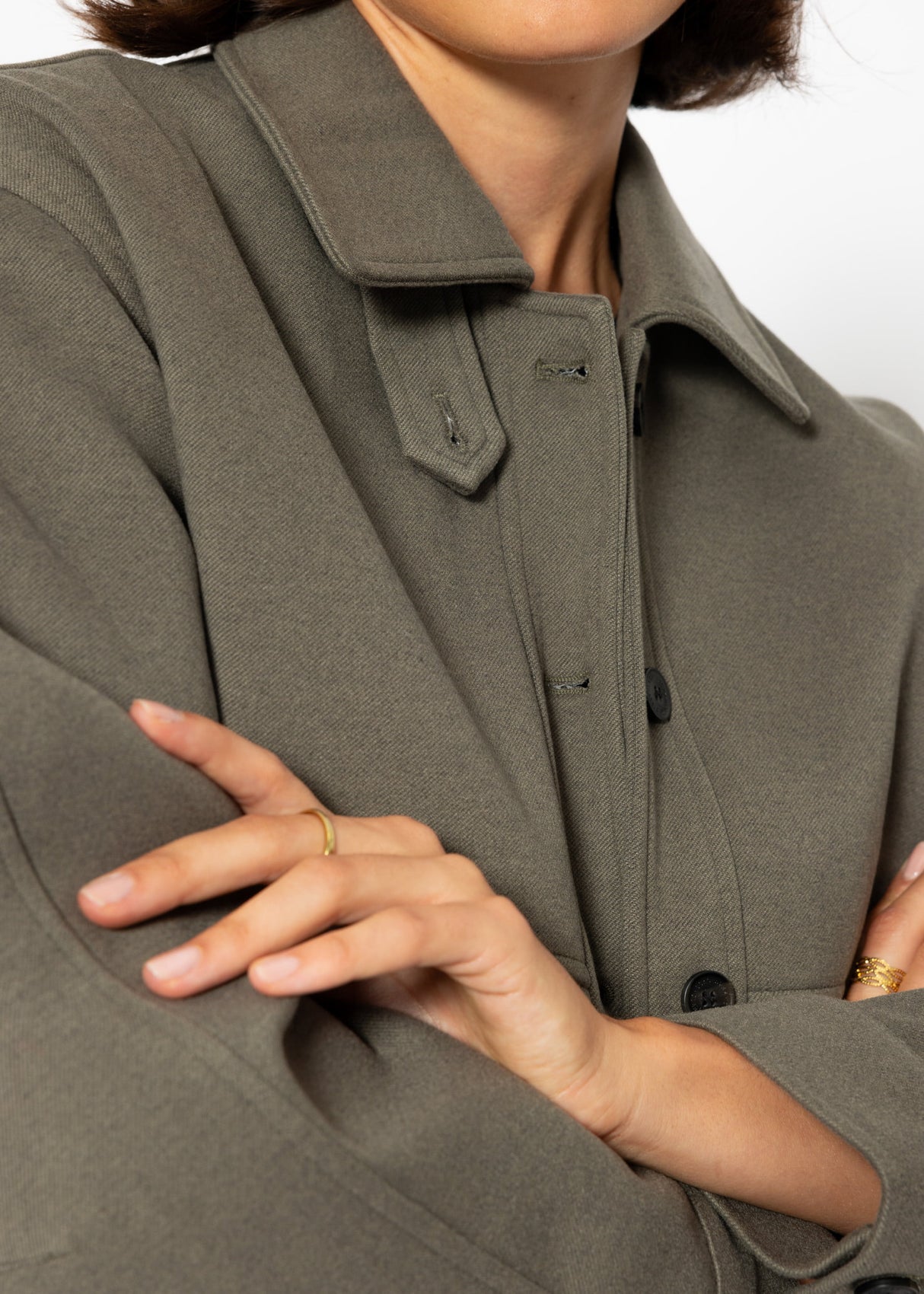 Short jacket with lining - khaki