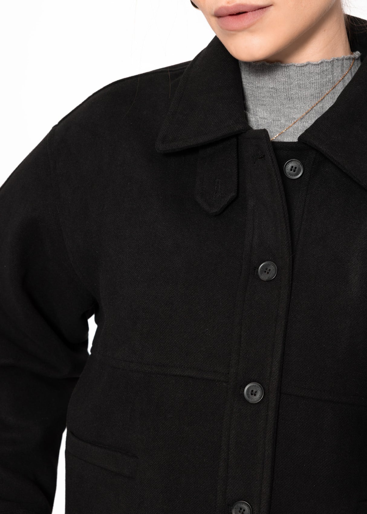 Short jacket with lining - black